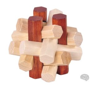 Casse-tête en bois Burr hexagonal, jeu de réflexion stimulant