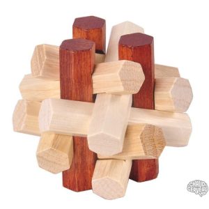 Casse-tête en bois Burr hexagonal, jeu de réflexion stimulant