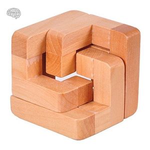 Casse-tête en bois avec anneaux mêlés pour un défi ludique