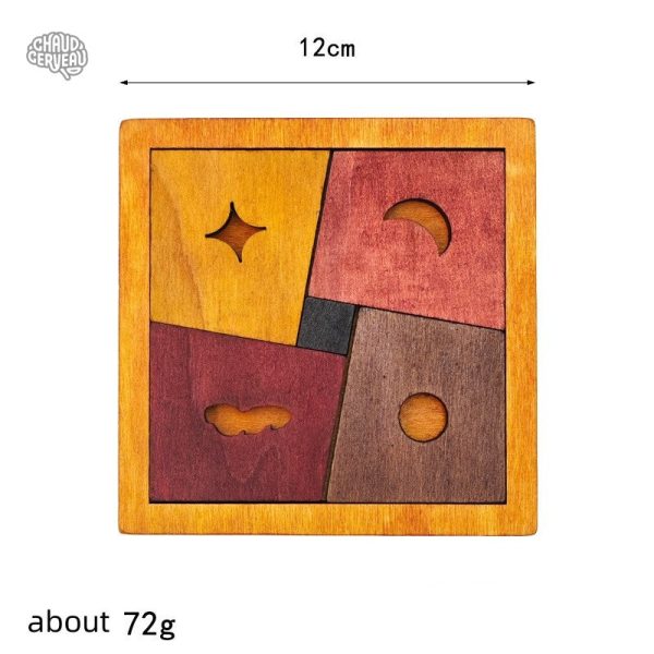 Jeu de tangrams en bois, divertissement et apprentissage
