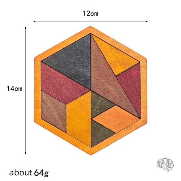 Tangram géométrique en bois pour jeux en famille