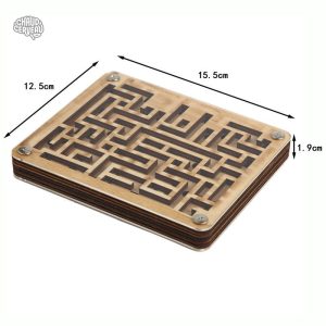 Labyrinthe à bille en bois, idéal pour les passionnés de puzzles