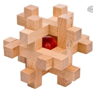 Casse-tête en bois boule en cage