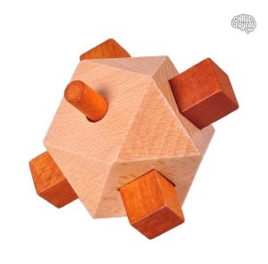 Jeu de logique en bois, casse-tête sphérique stimulant et amusant
