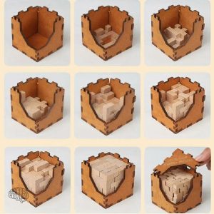 Cube en bois 3D, casse-tête difficile à résoudre