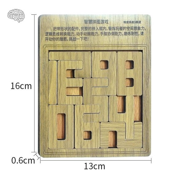 Jeu de réflexion en bois avec pièces de chiffres variées