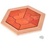 Casse-tête en bois tangram "Pique & Coeur" pour enfants et adultes