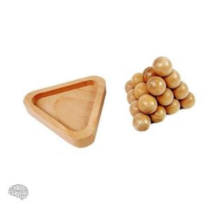 Puzzle en bois à forme pyramidale avec boules