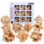 Coffret Casse-tête en Bois 9 pièces, jeu éducatif pour enfants