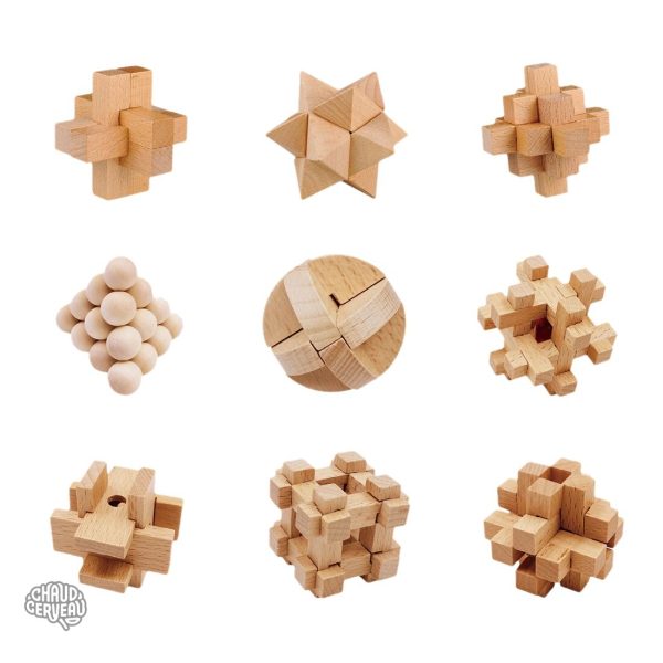 Coffret de 9 pièces en Bois, idéal pour développer la logique