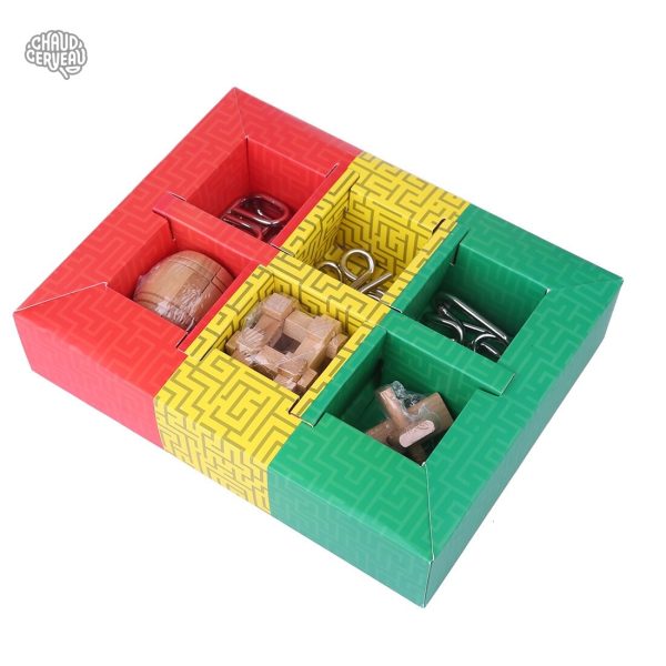 Casse-tête en bois et métal, ensemble de 6 pièces