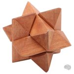 Coffret en bois avec 6 pièces de casse-tête colorées