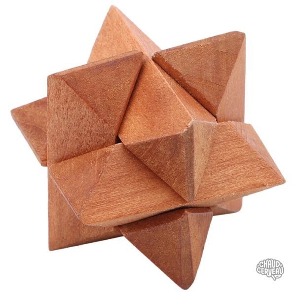 Coffret en bois avec 6 pièces de casse-tête colorées