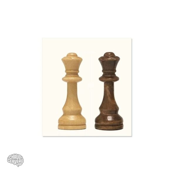 Paire de Dames d'échecs en Bois Taille 8