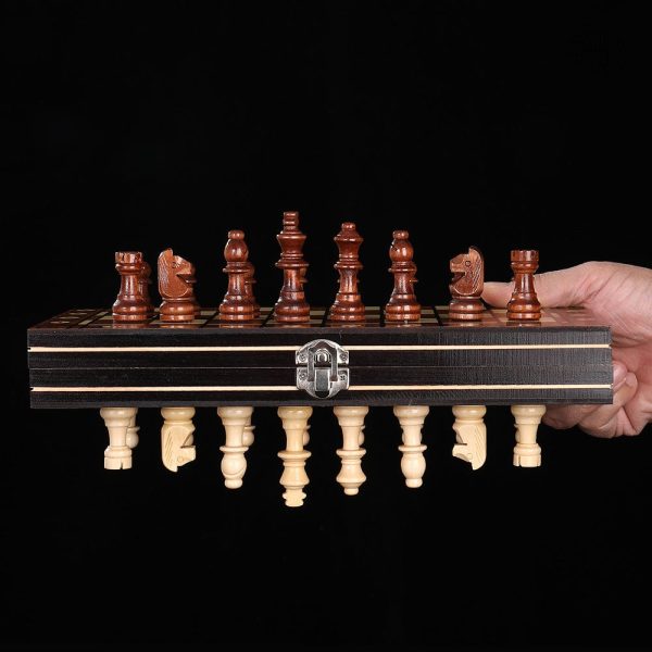 Jeu d’échecs bois magnétique 3 en 1