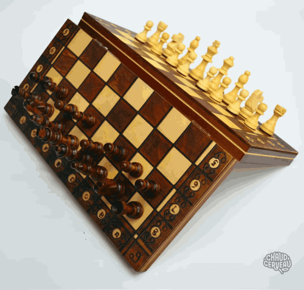 Jeu d’échecs 3 en 1 en bois élégant