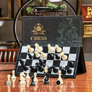 Jeu d'échecs portable avec rangement en feutrine