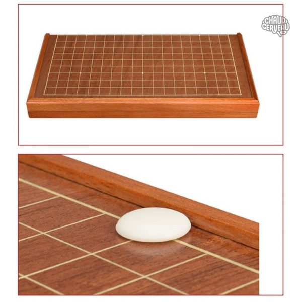 Plateau de Go en bois, format pliable, 19x19 lignes