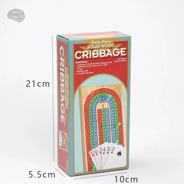 Jeu de Cribbage, stratégie et fun en bois pour 2 à 4 joueurs