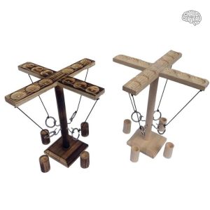 Casse-tête en bois - Jeu de l'Anneau pour 4 participants