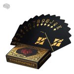 Jeu de Cartes Étanche Or/Argent Noir