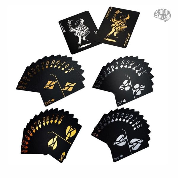 Jeu de Cartes Noir et Doré