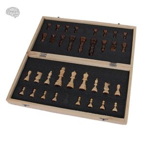 Échecs en bois avec plateau pliable et aimanté