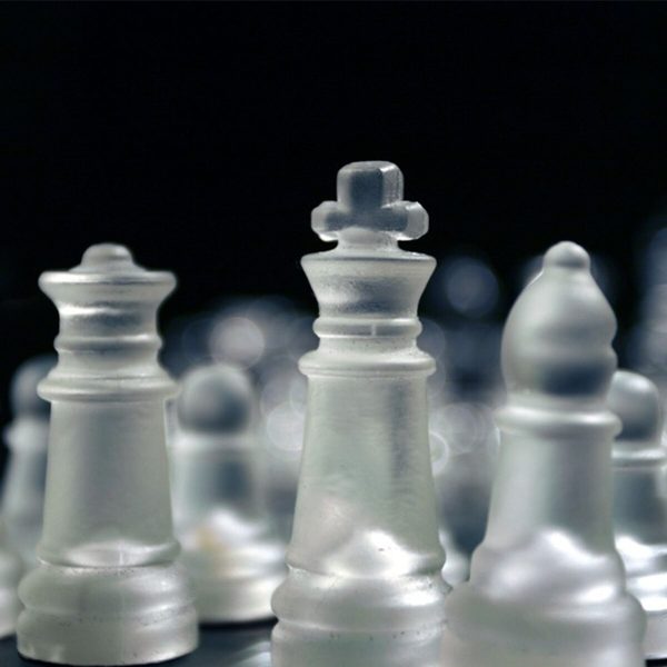 Jeu d'échecs décoratif en verre, pour tous les âges