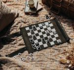 Jeu d’échecs et dames de voyage en velours premium