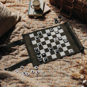 Jeu d’échecs et dames de voyage en velours premium