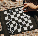 Tapis de voyage premium pour jeux d'échecs et dames