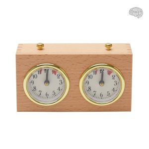 Pendule d'échecs mécanique en bois