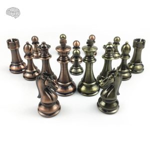 Jeu d'échecs en métal, pièces Staunton raffinées
