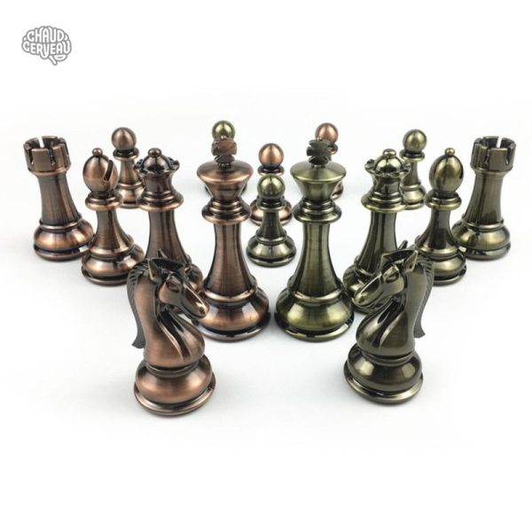 Jeu d'échecs en métal, pièces Staunton raffinées