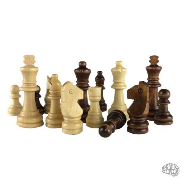 Échiquier en bois avec pièces Staunton traditionnelles