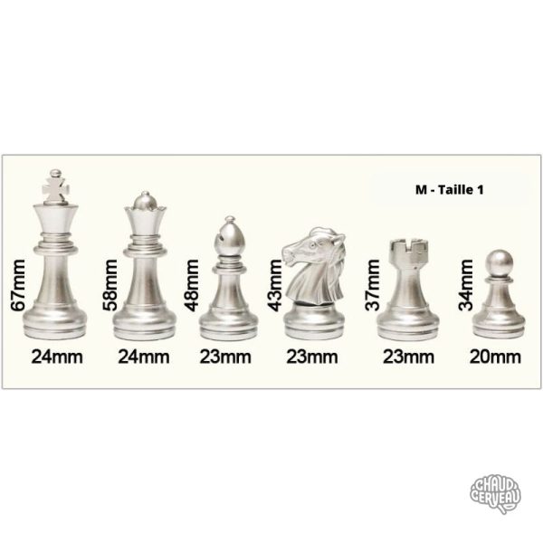 Échiquier magnétique avec pièces en or et en argent