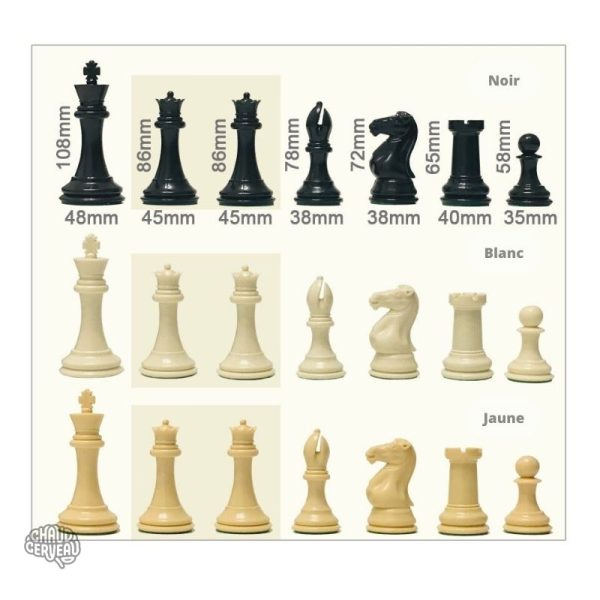 Pièces d'échecs classiques style Staunton