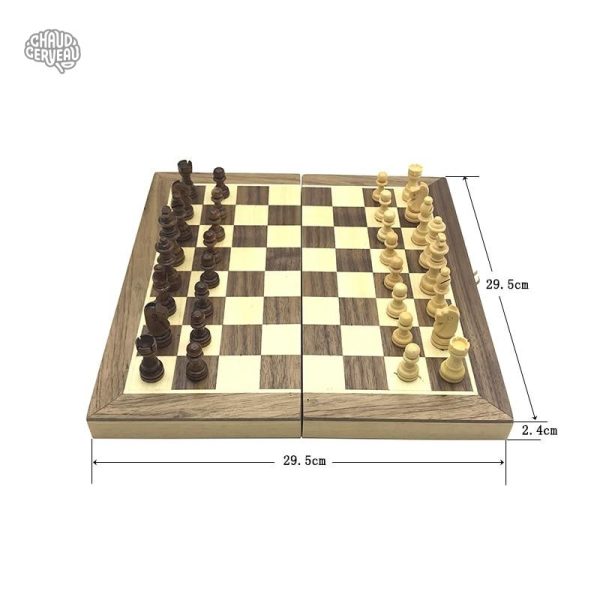 Jeu d'échecs portable en bois, pratique pour tous les niveaux