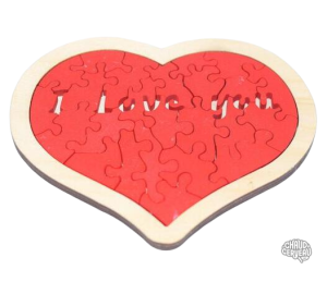 Casse-tête en bois Puzzle Cœur Amour style Tangram
