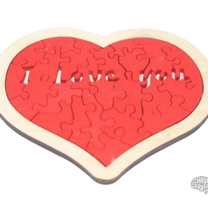 Casse-tête en bois Puzzle Cœur Amour style Tangram