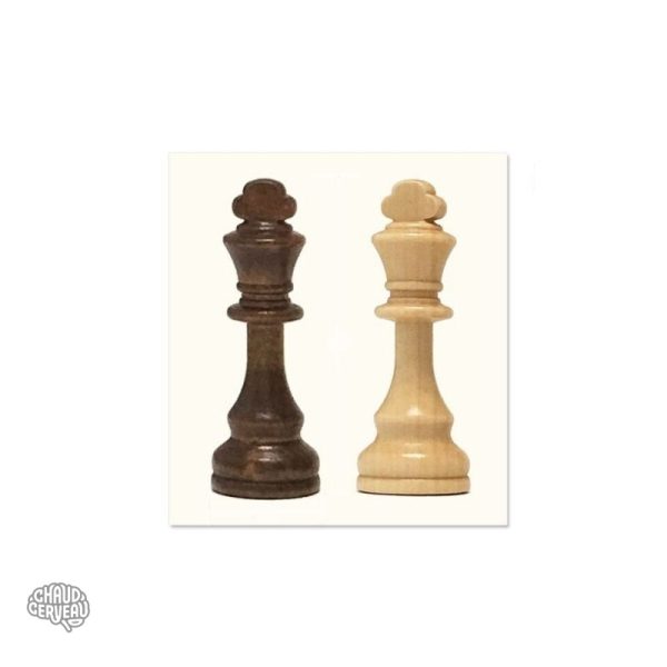 Paire de rois d'échecs en bois taille 8