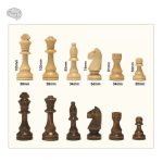 Jeu d'échecs, pièces en bois, rois taille 8