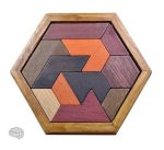 Casse-tête en bois hexagonal Tangram pour stimuler la réflexion